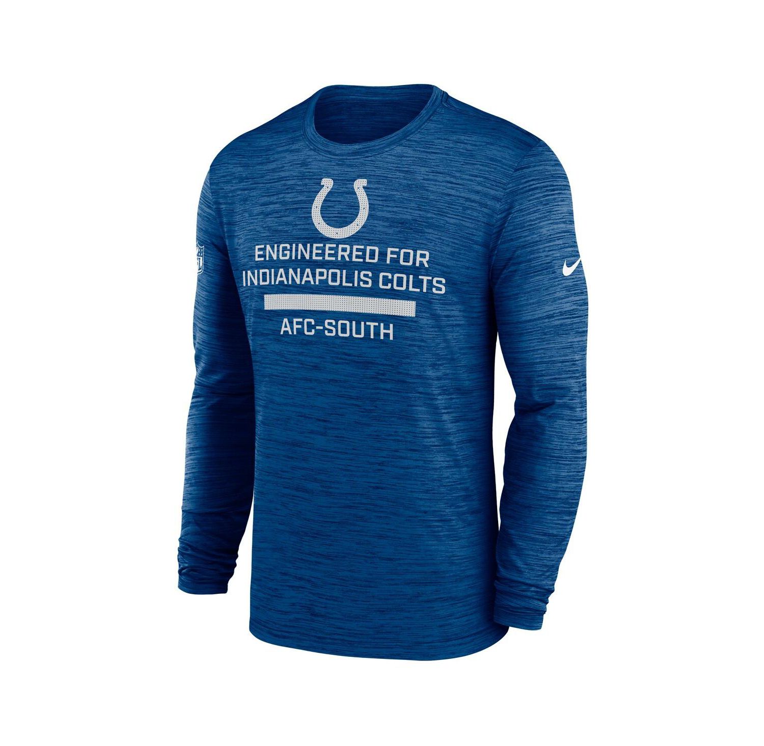 Men's Royal Indianapolis Colts Sideline Velocity Performance Long Sleeve T-Shirt