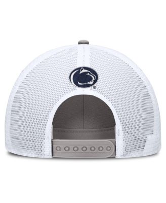 Men's Gray/White Penn State Nittany Lions 2025 On-Field Rise Patch Trucker Adjustable Hat