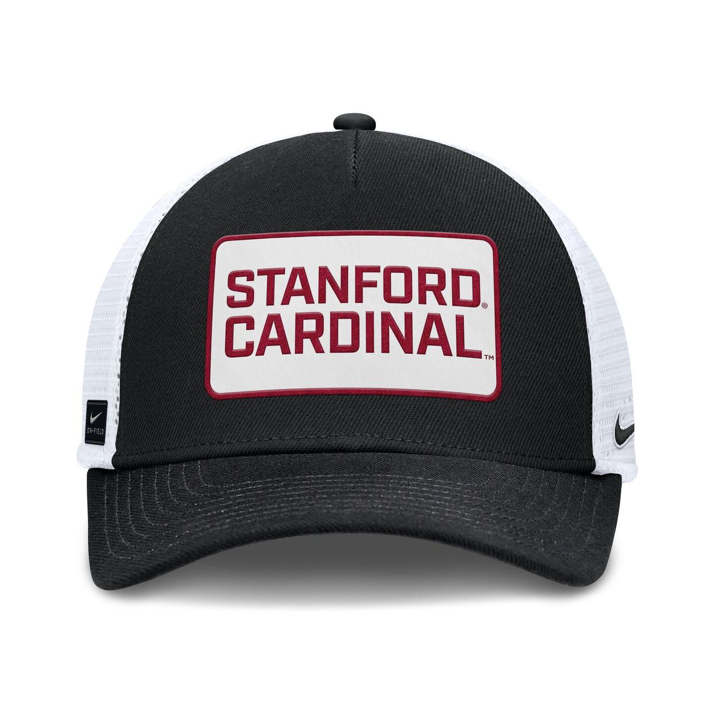 Мужская кепка Nike Black/White Stanford Cardinal 2025 On-Field Rise Patch Trucker Adjustable Hat — фото 2