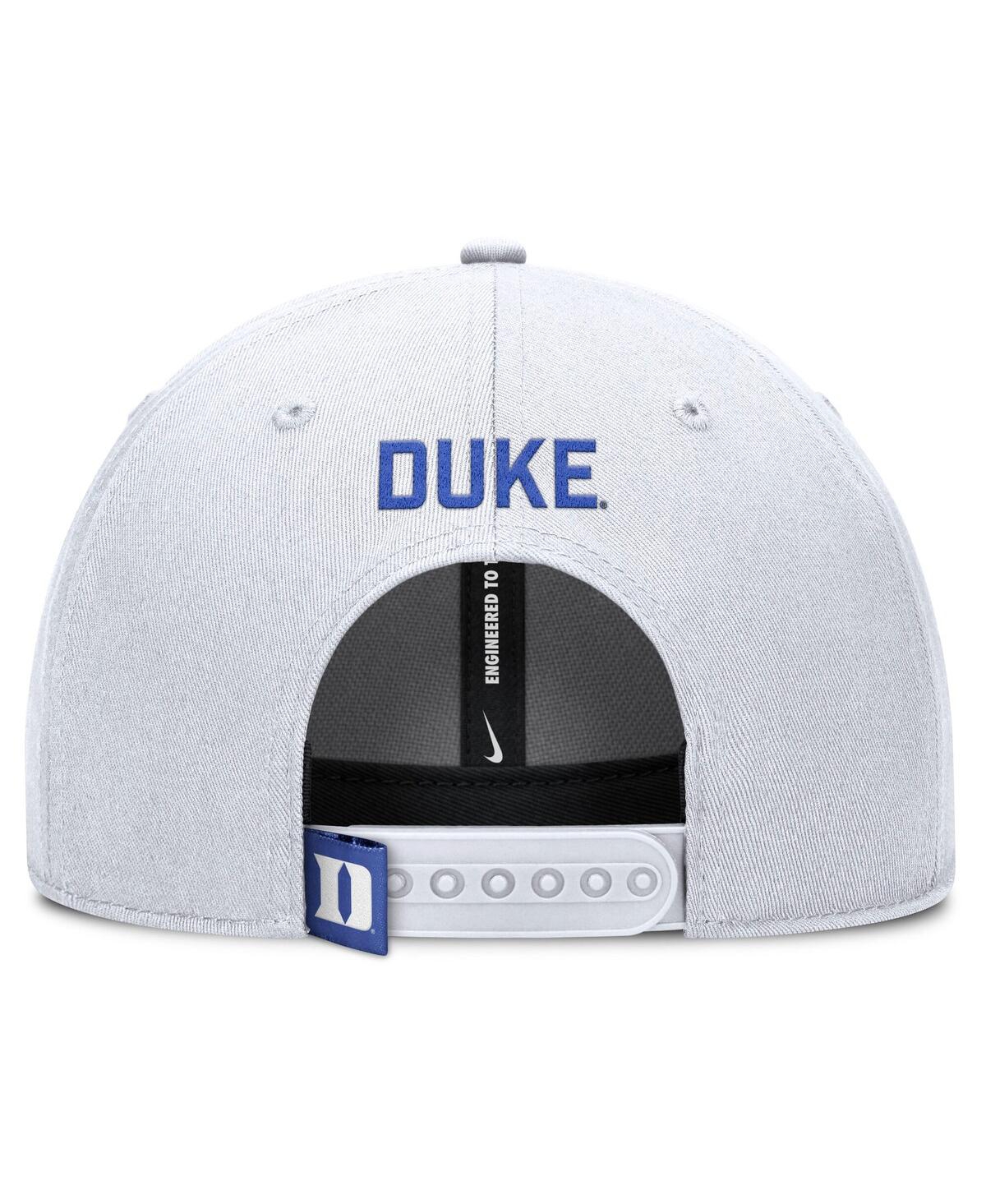 Nike Men's White Duke Blue Devils 2025 On-field Rise Performance Adjustable Hat In White