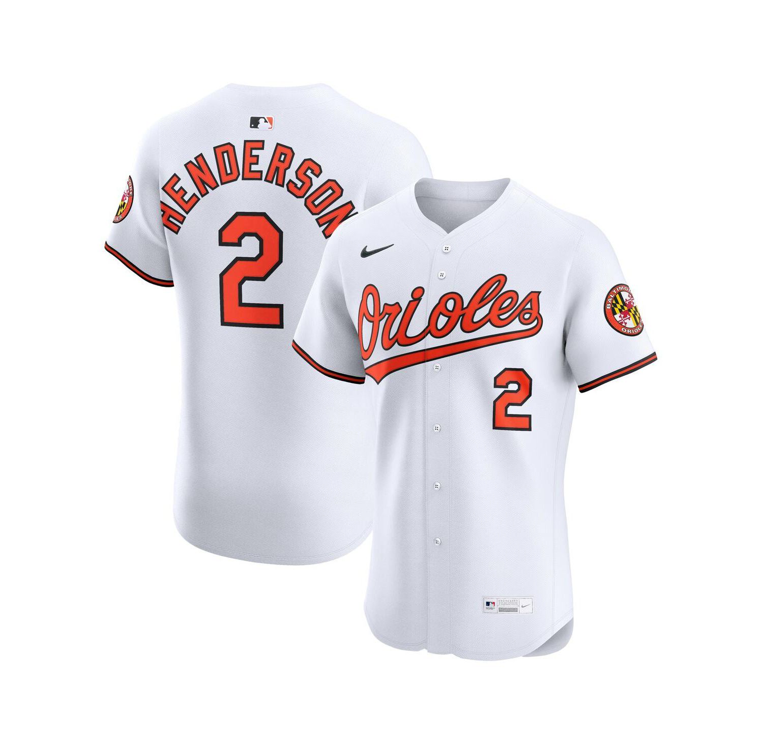 Men's Gunnar Henderson White Baltimore Orioles Home Elite Jersey