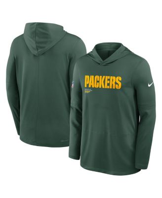Nike - Men's Green Green Bay Packers Big Tall Sideline Performance Long Sleeve Hoodie T-Shirt