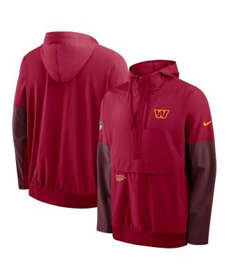 Nike - Men's Burgundy Washington Commanders Sideline Anorak Half-Zip Hoodie Jacket