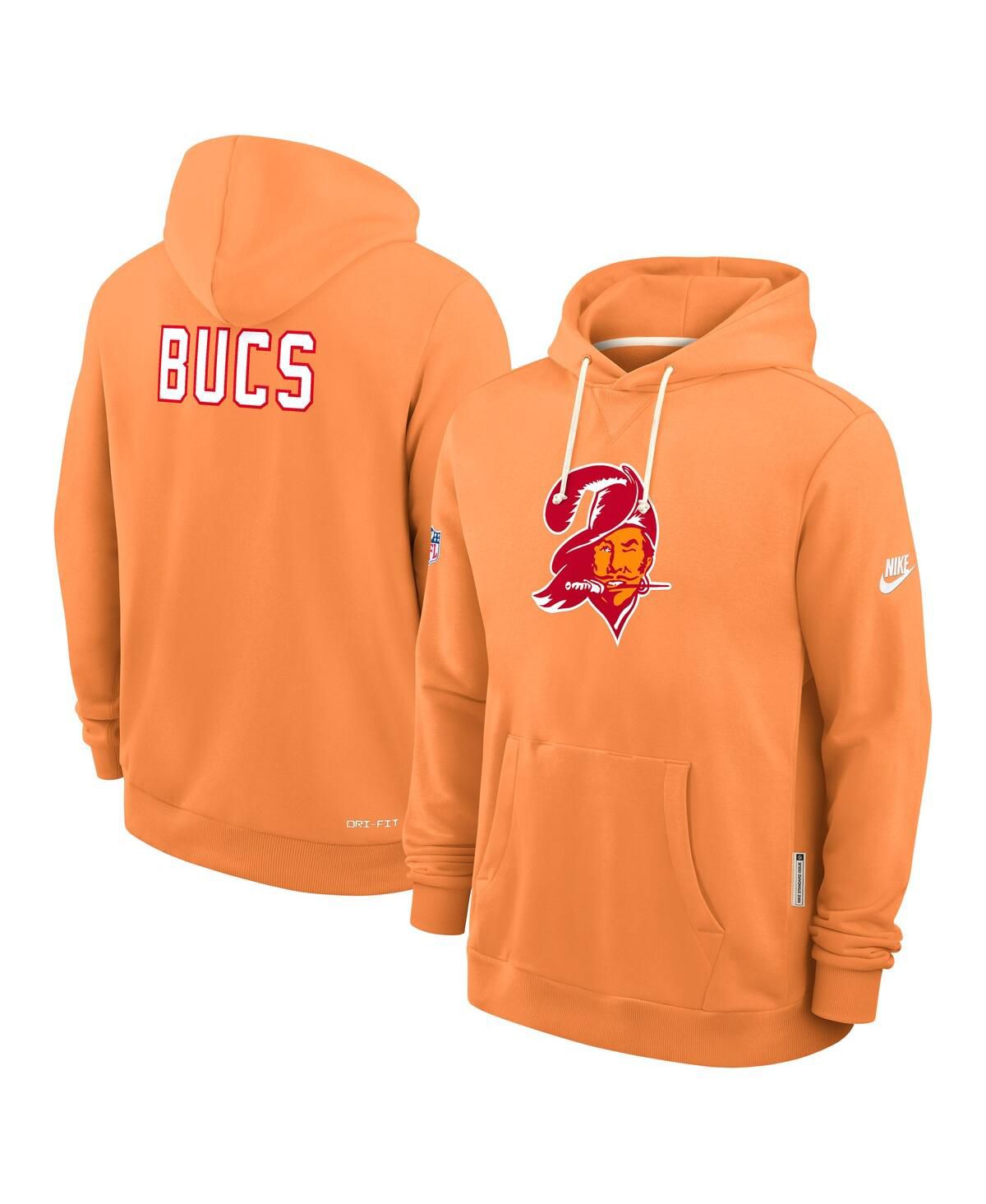 Мужской оранжевый пуловер с капюшоном Tampa Bay Buccaneers Sideline Offensive Set Play Performance