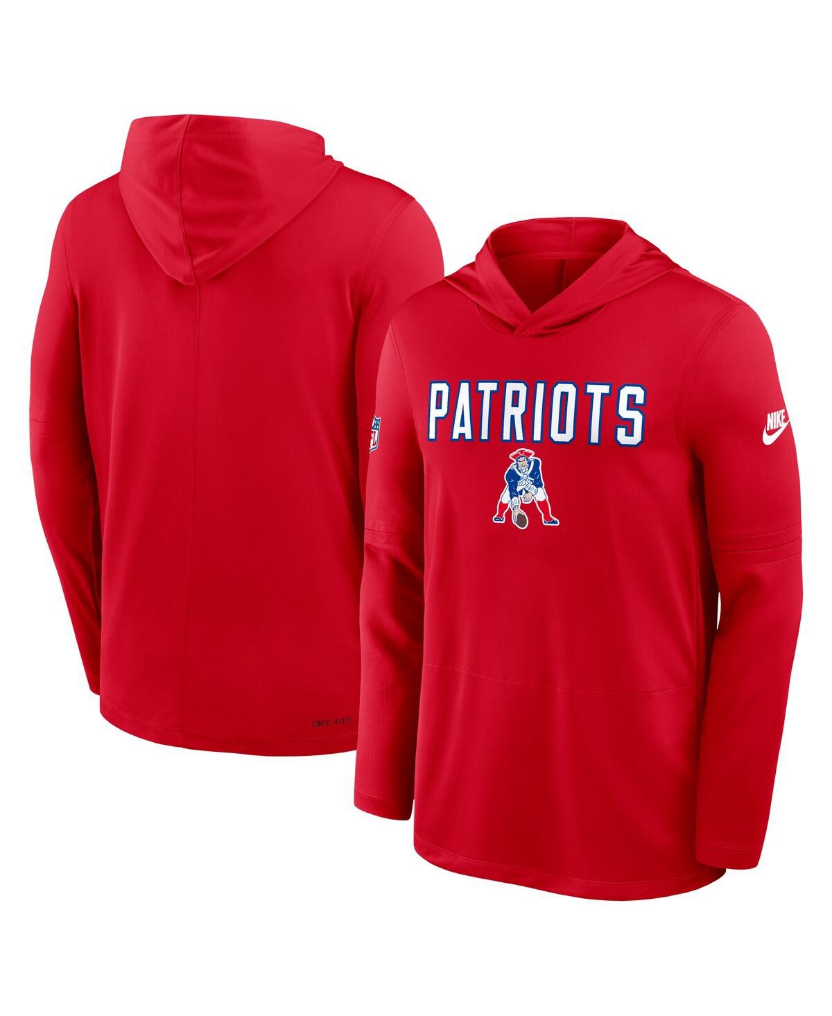 Nike Red New England Patriots Alt Pack Pass Accuracy Performance Long Sleeve Hoodie T-shirt In Red
