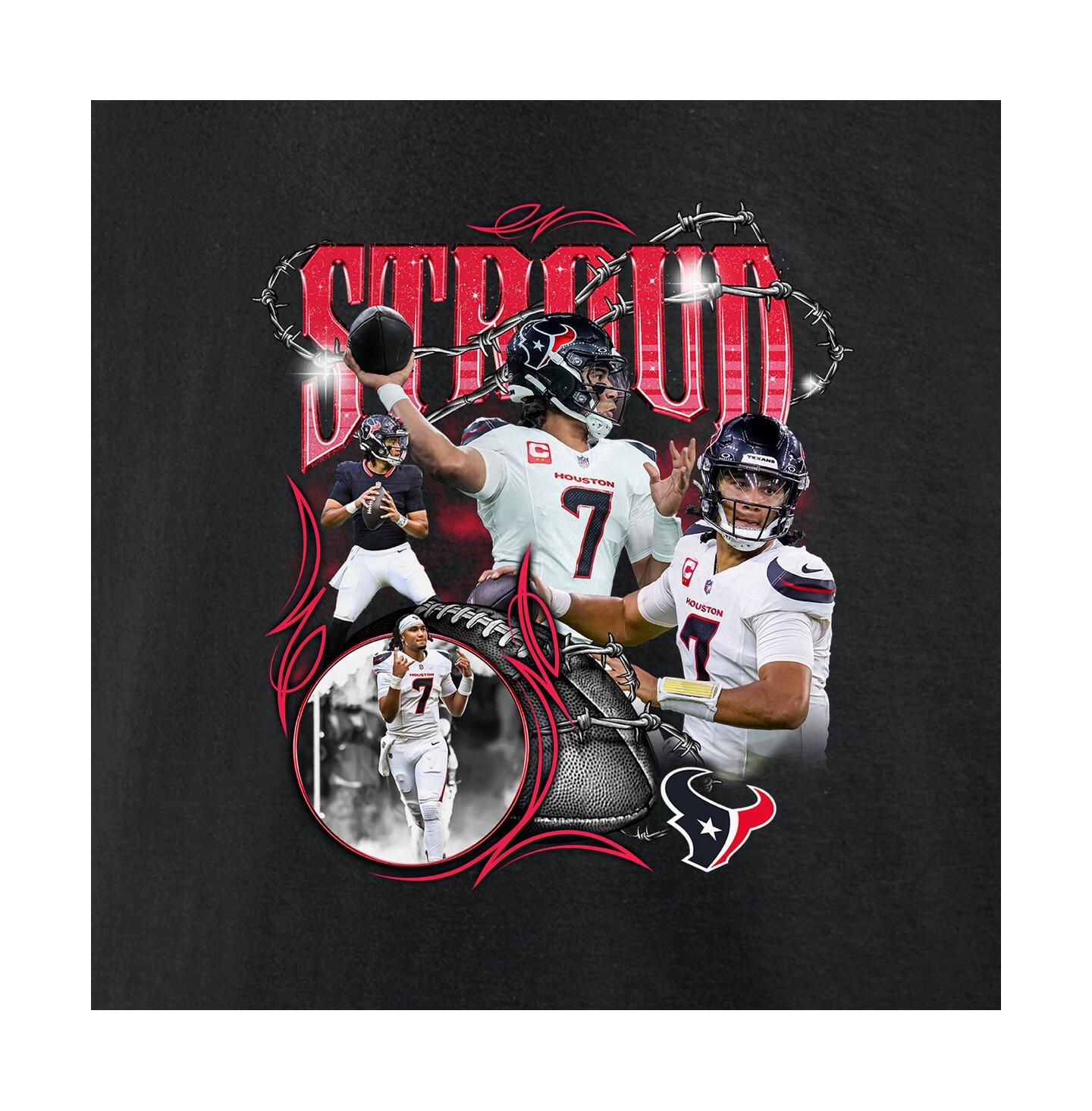Мужская футболка Fanatics C.J. Stroud Black Houston Texans Notorious Player Graphic — фото 4