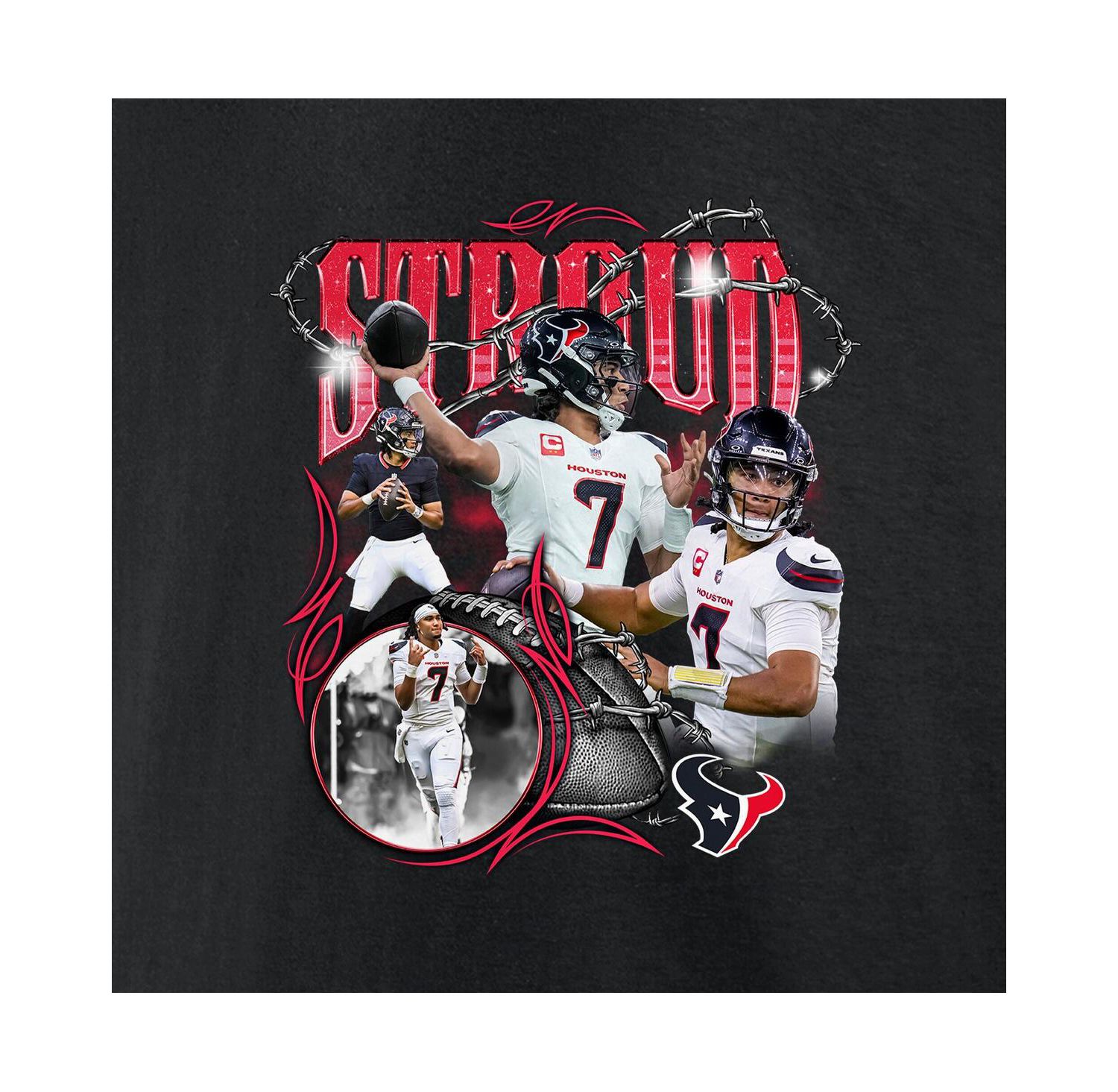 Men's C.J. Stroud Black Houston Texans Notorious Player Graphic T-Shirt