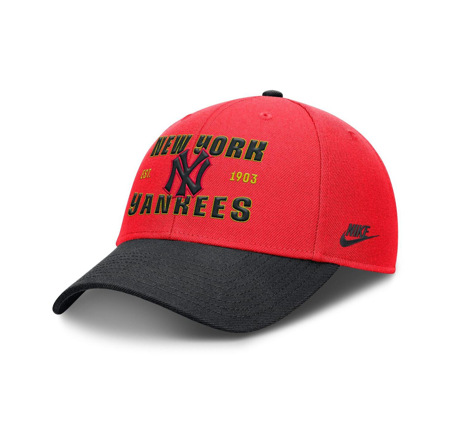 Men's Crimson/Black New York Yankees Neon 90s Rise Adjustable Hat