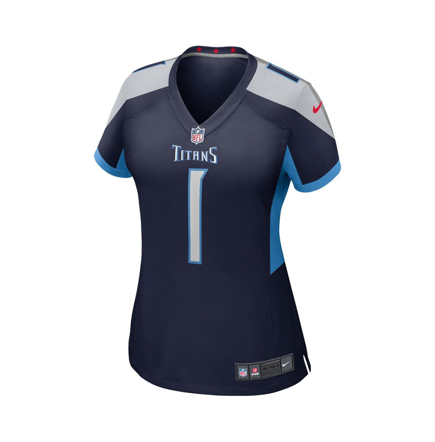 Женский топ Nike Cameron Ward Navy Tennessee Titans 2025 NFL Draft First Round Pick Alternate Game Jersey — фото 2