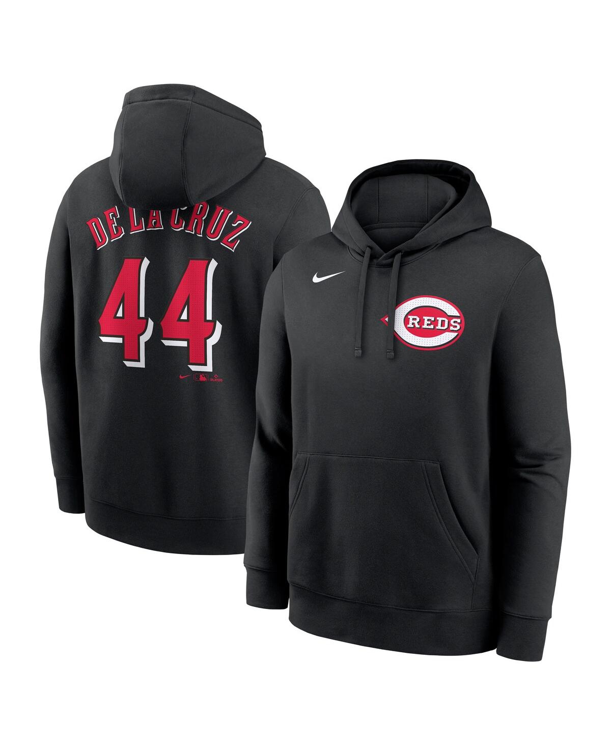 Men's Elly De La Cruz Black Cincinnati Reds Player Name Number Club Fleece Pullover Hoodie - Black