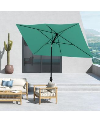 6.5' x 10' Outdoor Patio Umbrella with Crank Handle,