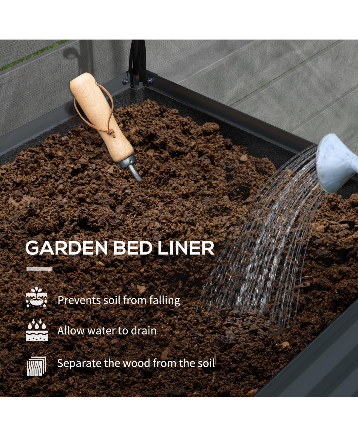 Outsunny Metal Raised Garden Bed with Legs, Cover, and Storage Shelf,