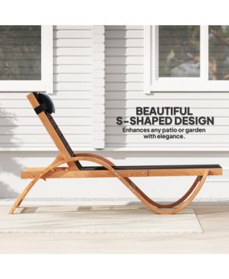 Larch Wood Lounge Chair, 4-Level Adjustable ning Chair,
