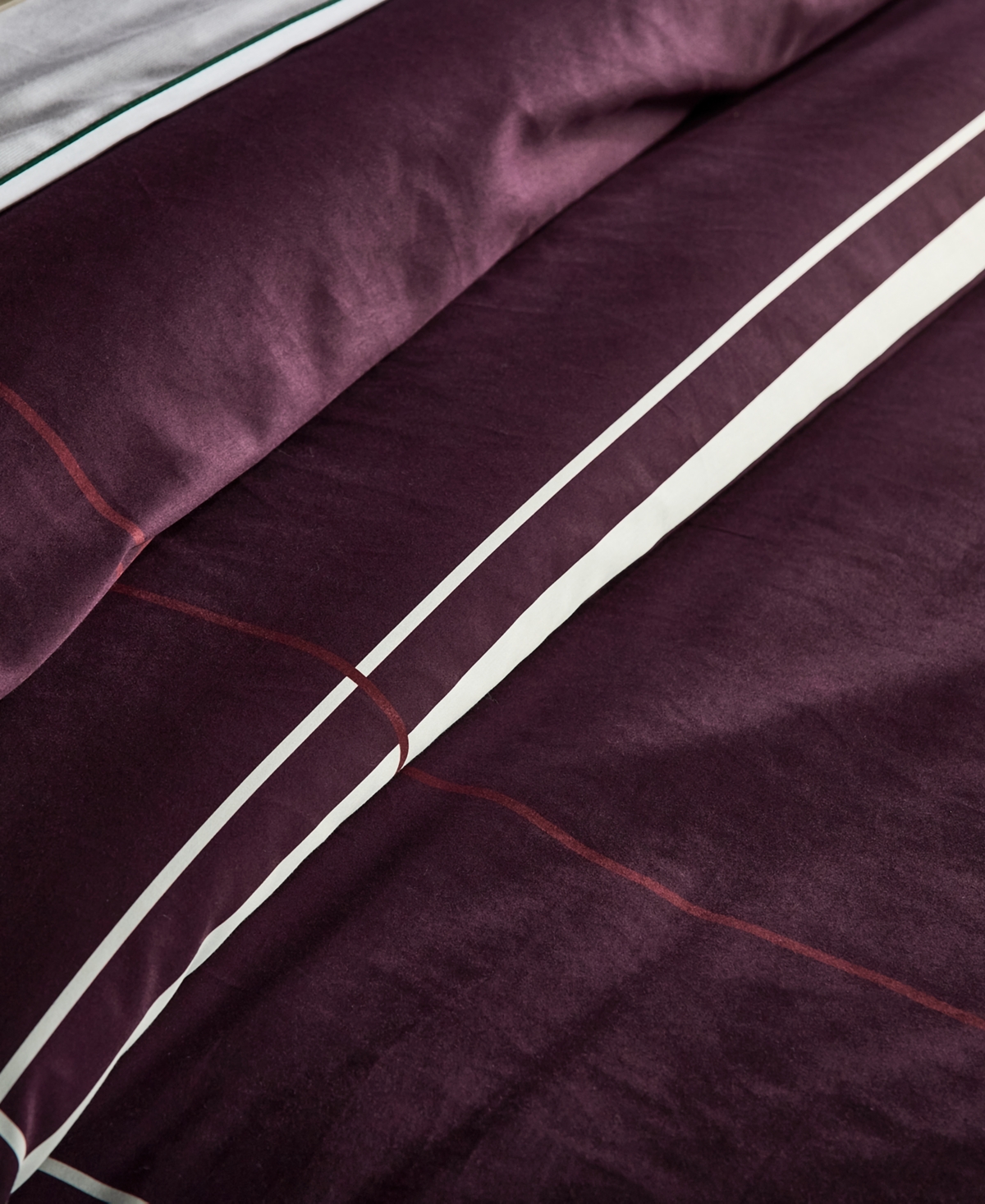 Lacoste Home Playful Checks Cotton 3-pc. Comforter Set, King In Burgundy