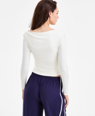 Women's Asymmetrical-Hem Boatneck Top, Macy's Exclusive 