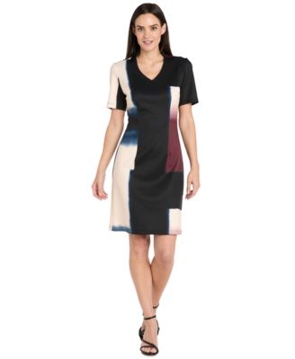 R & M Richards - Petite V-Neck Short-Sleeve Dress