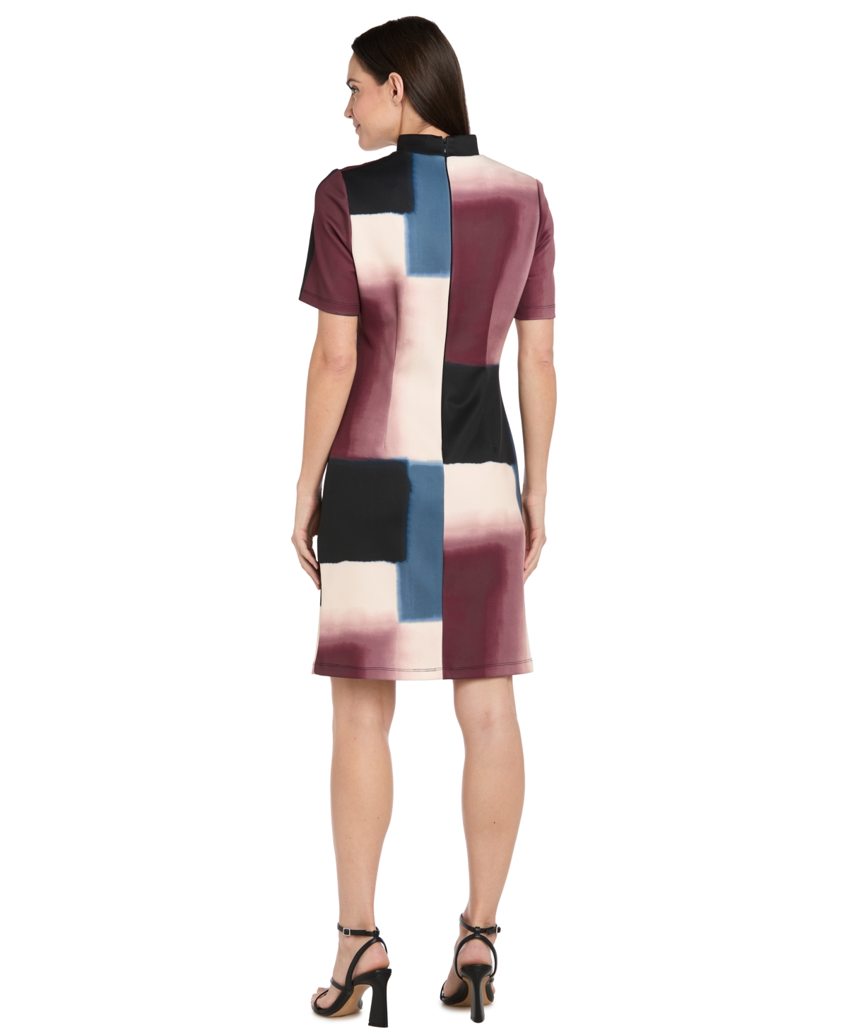 R & M Richards Petite V-neck Short-sleeve Dress In Multi