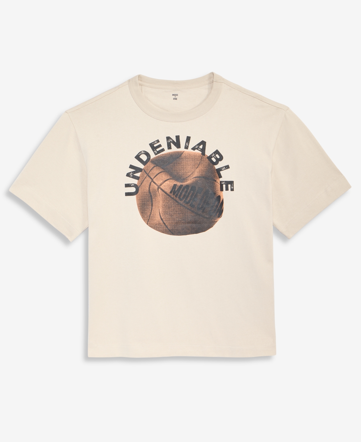 Mode Of One Men's Relaxed-fit Undeniable Basketball Graphic T-shirt, Macy's Exclusive In Neutral