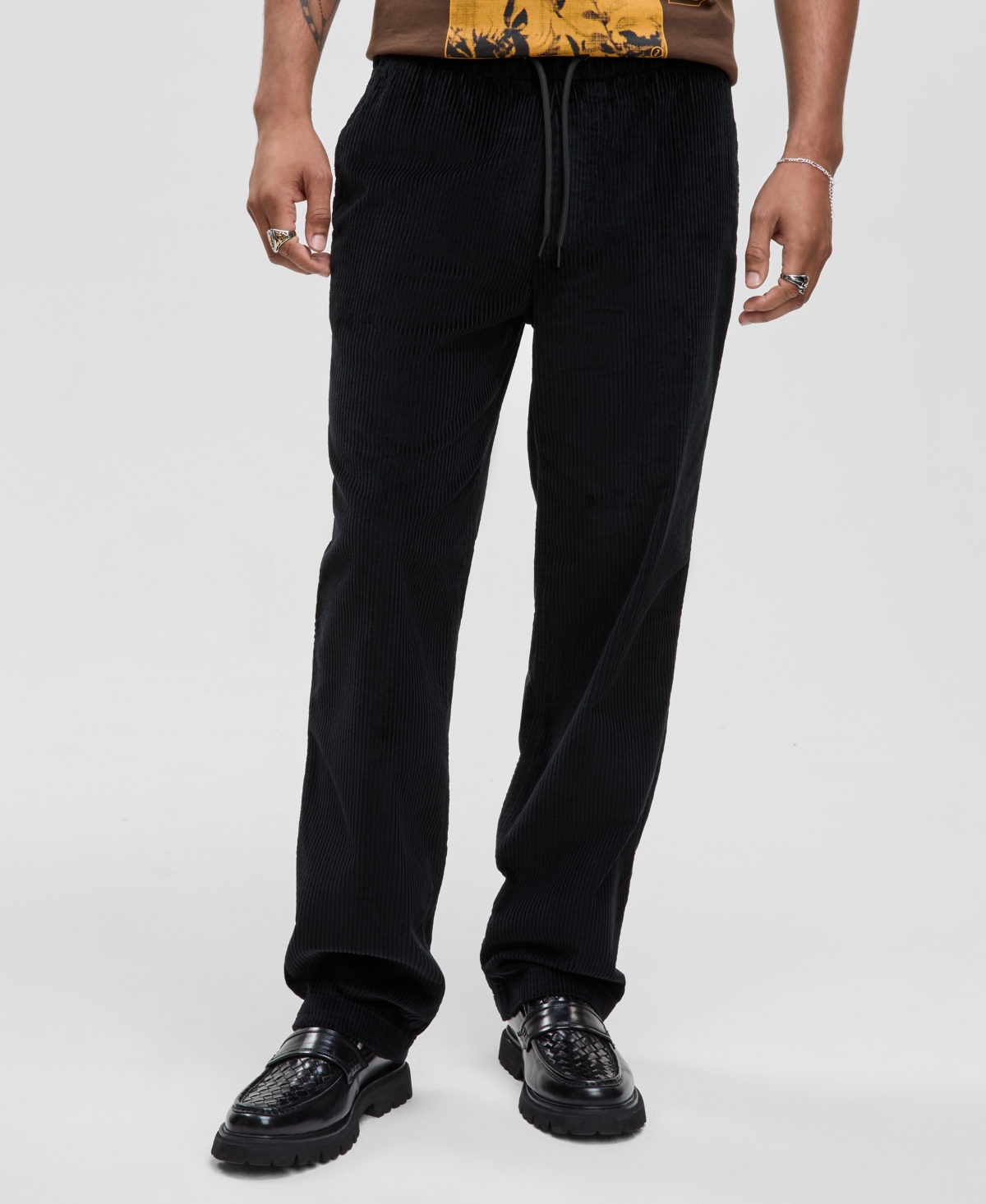Mode of One Men's Relaxed-Fit Straight-Leg Pull-On Corduroy Pants, Macy's Exclusive