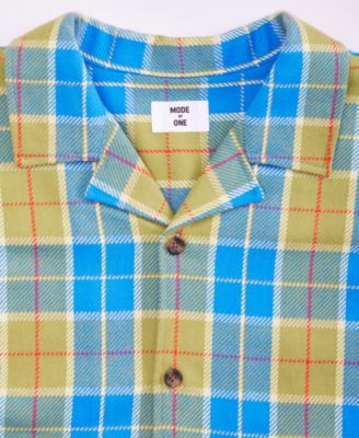Men's Relaxed-Fit Camp-Collar Plaid Flannel Shirt