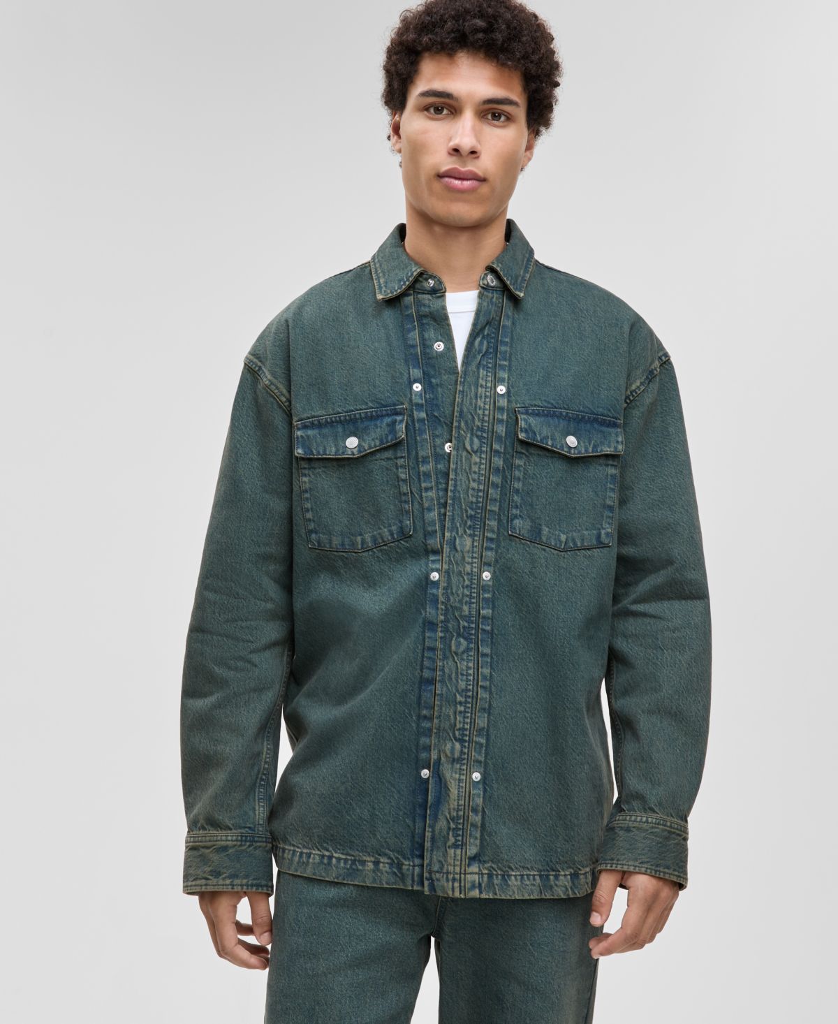 Мужская джинсовая куртка-рубашка, эксклюзив Macy's