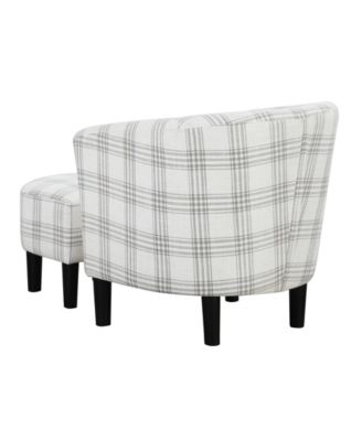 26.25" Polyester Take a Seat Churchill Accent Chair with Ottoman