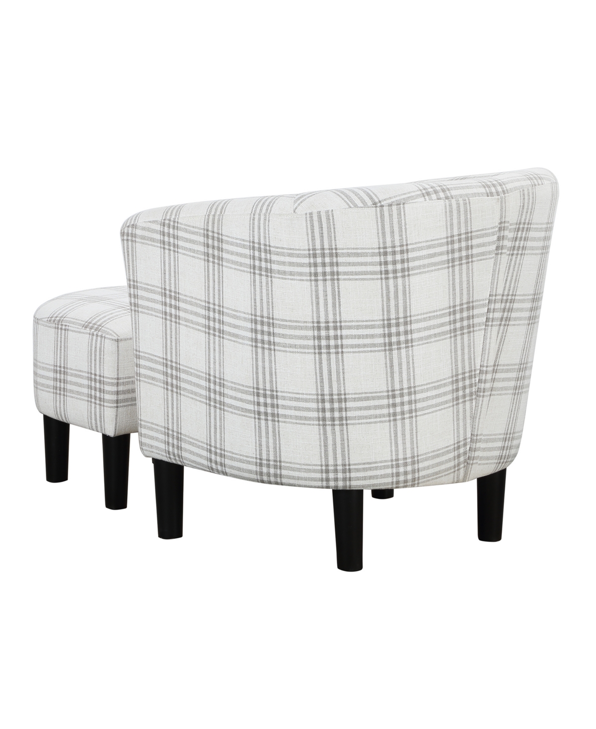 Convenience Concepts 26.25" Polyester Take A Seat Churchill Accent Chair With Ottoman