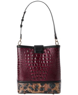 Celina Medium Leather Towers Bucket Bag