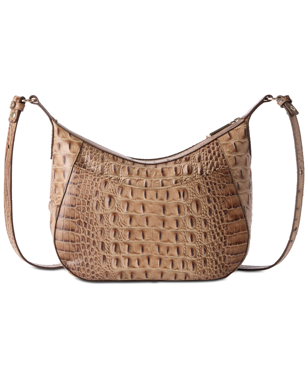 Brahmin Corinne Croc Embossed Leather Crossbody In Brown