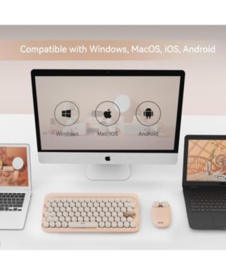 Wavy Chips Dual-Mode Wireless Mouse, 5 Adjustable DPI Levels, 50-Day Battery Life, Milk Tea Color, for Windows, MacOS, iOS, Android