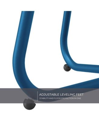 18" Galvanized Patio Steel Side Table,Powder-Coated, UV/Rust-Proof,W/ Adjustable Foot Pads