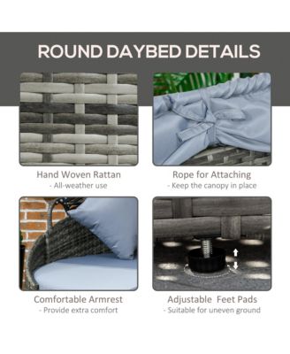 Rat Patio Furniture Set with Chairs Table 4 Piece, Light