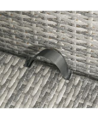 4 Piece Adjustable Canopy Outdoor Rat Sofa Set, Light