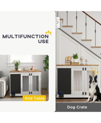 39" Furniture Dog Crate w/ Three Doors & board for Large Dogs