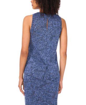 Women's Textured Crewneck Sleeveless Top