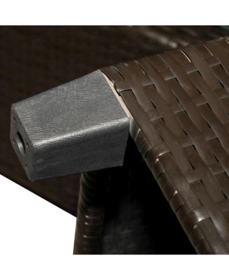 4 PC Outdoor Patio Furniture Sofa Set with Table,