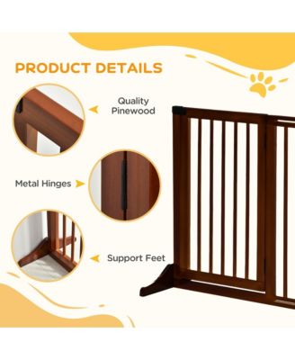 Paw Hut Adjustable Wooden Pet Gate for Doorway, Hall w/ Safety Barrier