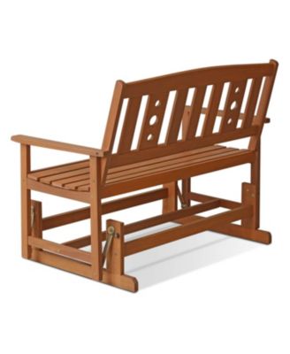 Outdoor Hardwood Glider with Teak Finish – Smooth & Stylish Patio Seating for Two