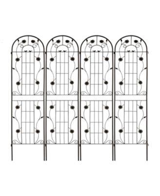 2 Pack Metal Garden Trellis 86.7" Black
