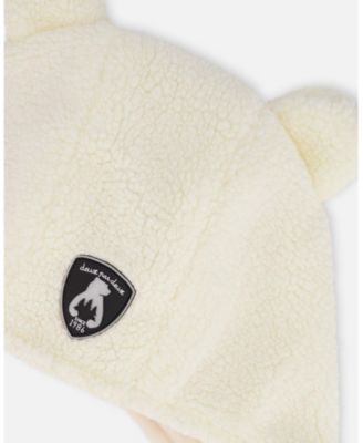 Toddler Unisex Lined Sherpa Hat with Ear Flaps Off-White - Baby|Toddler