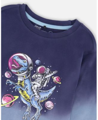 Little Boys Long Sleeve Cotton Gradient Jersey Tee Blue - Toddler|Child