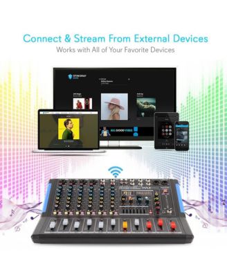 8-Ch. Bluetooth Studio Mixer - DJ Controller Audio Mixing Console System