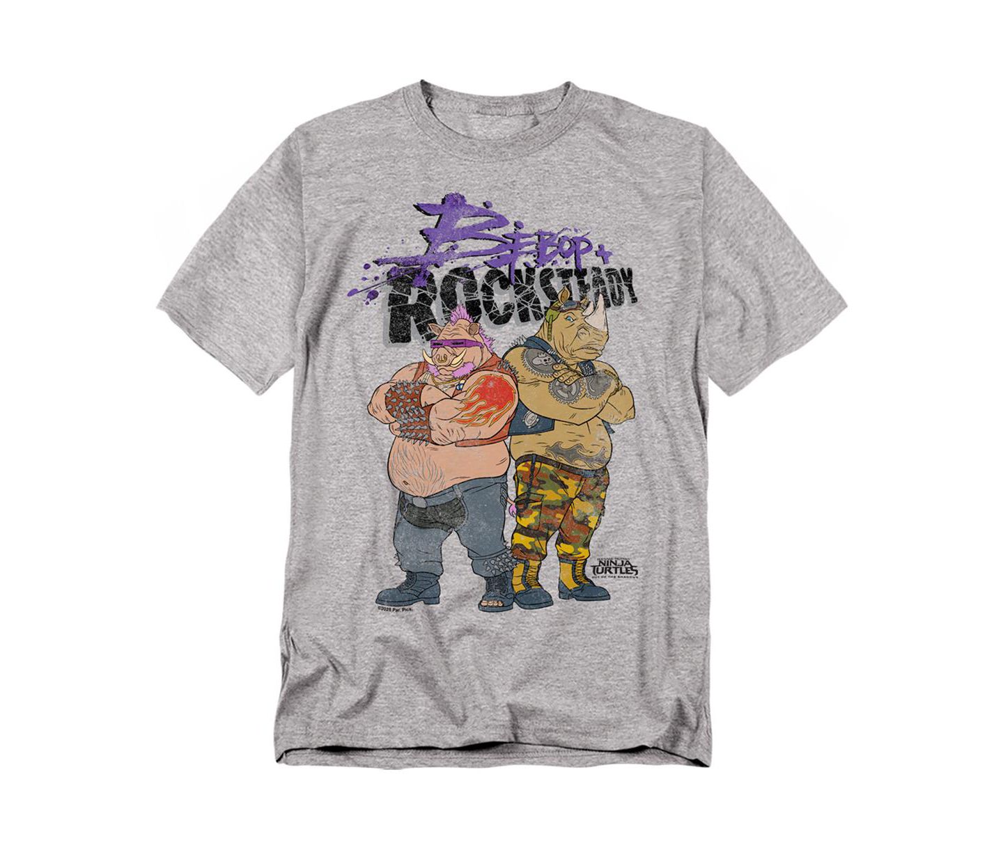 Мужская футболка Teenage Mutant Ninja Turtles Big & Tall Out Of The Shadows Bebop And Rocksteady Standing, цвет: Меланжевый — фото 1