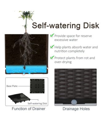 6 Piece Raised Garden Bed Set, Self Watering & Draining