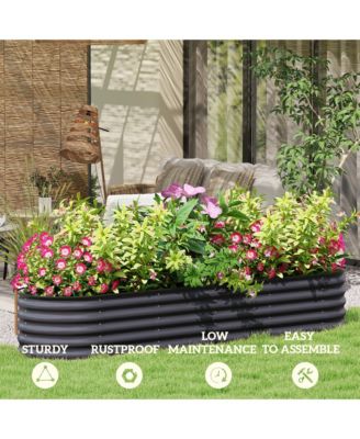 Galvanized Raised Garden Bed Planter Box, 7.9' x 2' x 1.4',