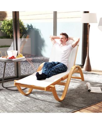 Larch Wood Lounge Chair, 4-Level Adjustable ning Chair,