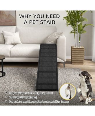 Dog Ramp w/ Non-Slip Carpet and Top Platform, 74" x 16" x 25",