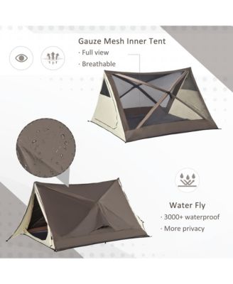 2-3 People Pop Up Camping Tent Waterproof Automatic Instant Tent Portable Cabana Beach Tent with Rainfly, Carry Bag, Windows and Doors, Outdoor Camping Hiking Indoor