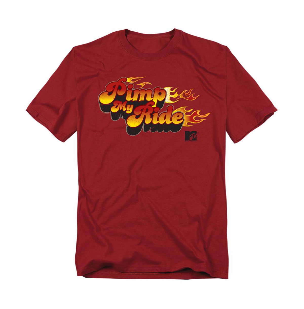 Men's My Ride Fire Gradient Logo With Flames T-Shirt - Cardinal