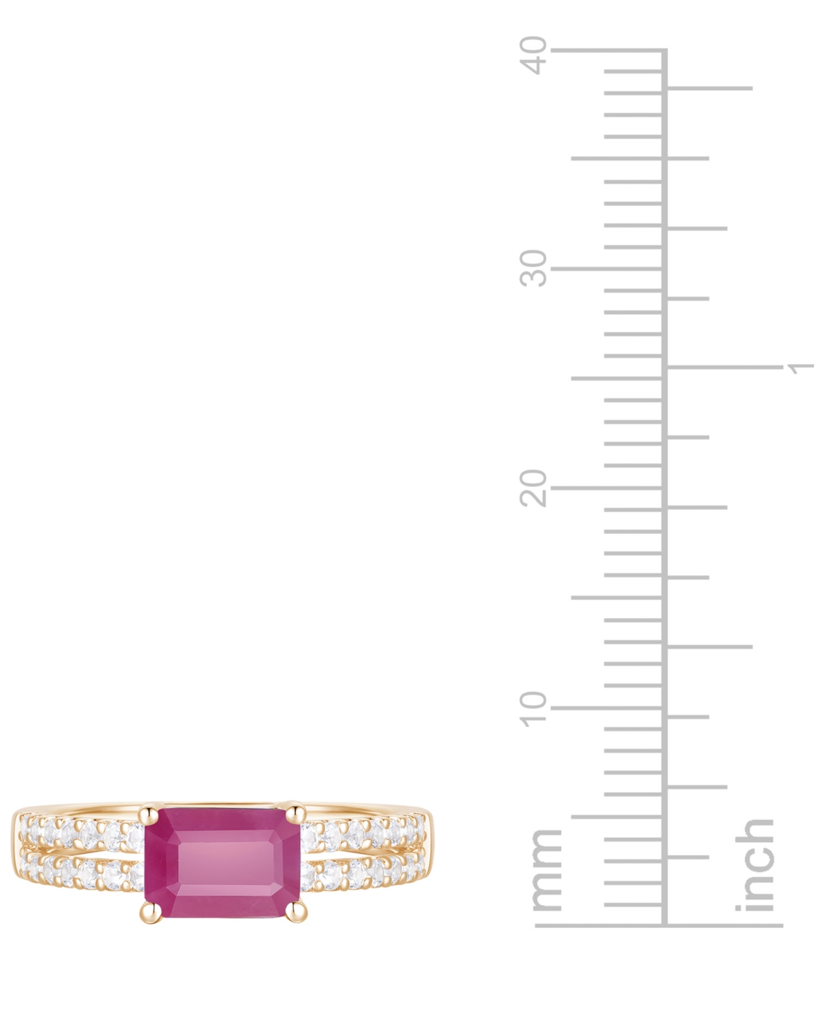 Macy's Ruby (1 Ct. T.w.) & Diamond (1/4 Ct. T.w.) Double Row Ring In 14k Gold (also In Emerald & Sapphire) In Gold
